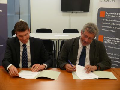Daniel Hauger, Président du Réseau Gesat, et Bruno Peresse, Directeur Général d’ISOR, signent un partenariat durable